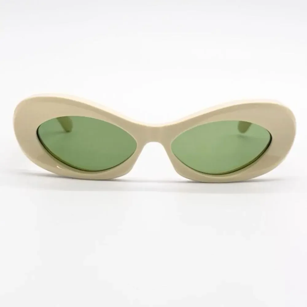 New! Valentino Ivory Sunglasses with green lenses, VLS 178B, Authentic